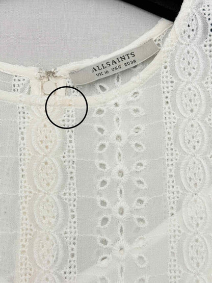 Pre - loved ALL SAINTS Off - white Eyelet Size US 6 Top at Reems Closet