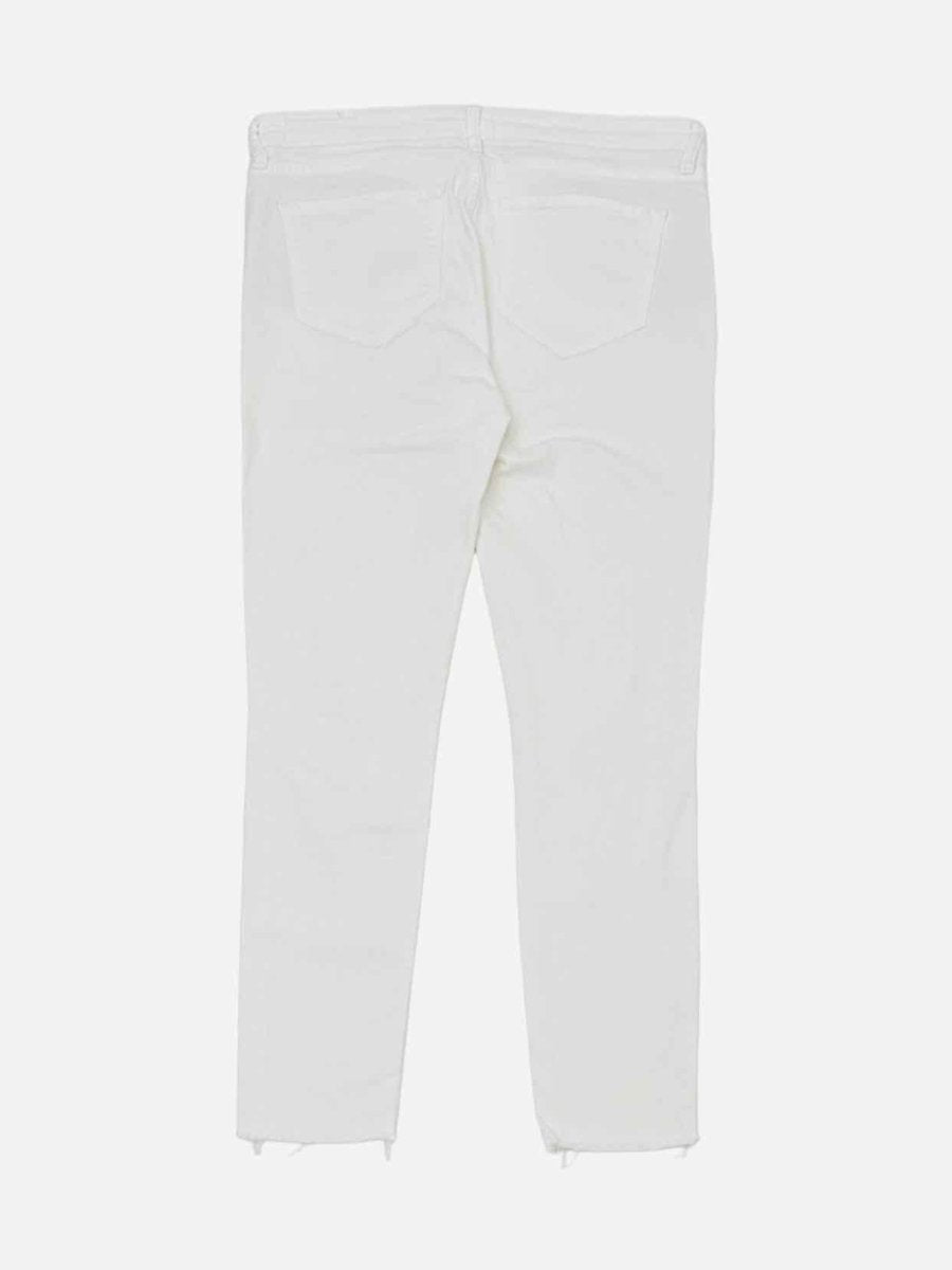 Pre - loved ALL SAINTS Straight Leg White Ripped Jeans at Reems Closet