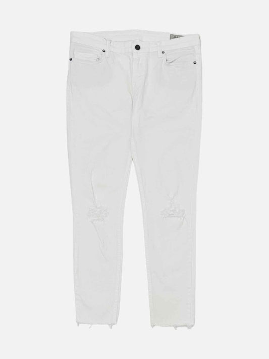 Pre-loved ALL SAINTS Straight Leg White Ripped Jeans from Reems Closet