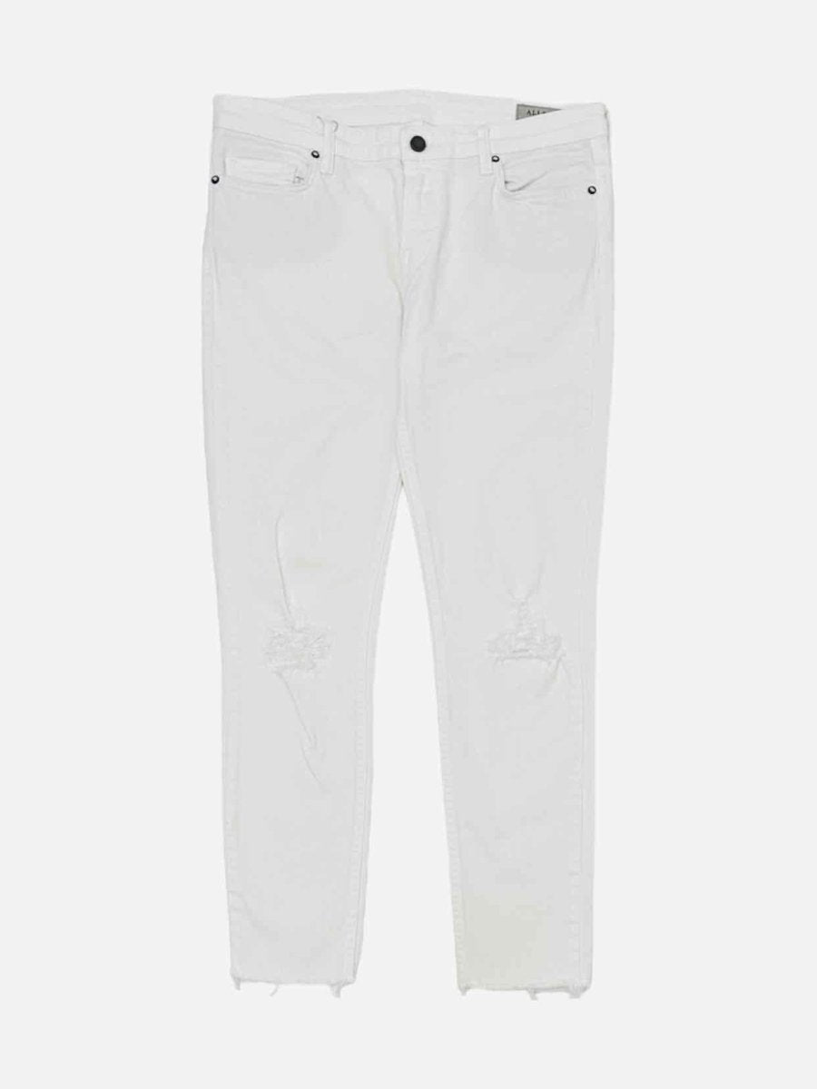 Pre - loved ALL SAINTS Straight Leg White Ripped Jeans at Reems Closet