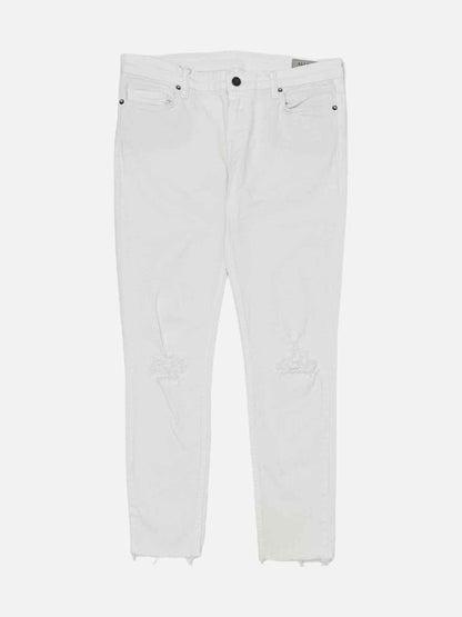 Pre - loved ALL SAINTS Straight Leg White Ripped Jeans at Reems Closet