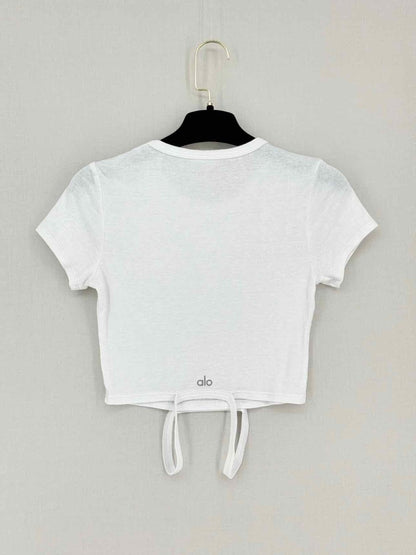 Pre-loved ALO Yoga White Size XSmall T-shirt at Reems Closet