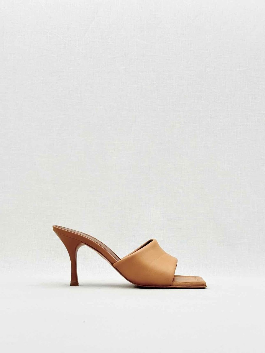 Pre - loved ALOHAS Puffy Brown Size EU 38 Mules at Reems Closet