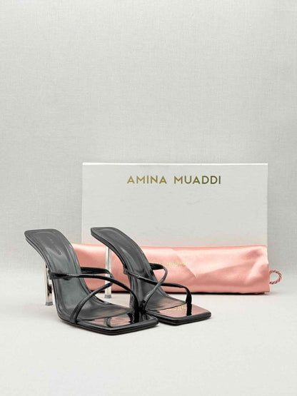 Pre - loved AMINA MUADDI Adriana Black Size EU 39 Mules at Reems Closet