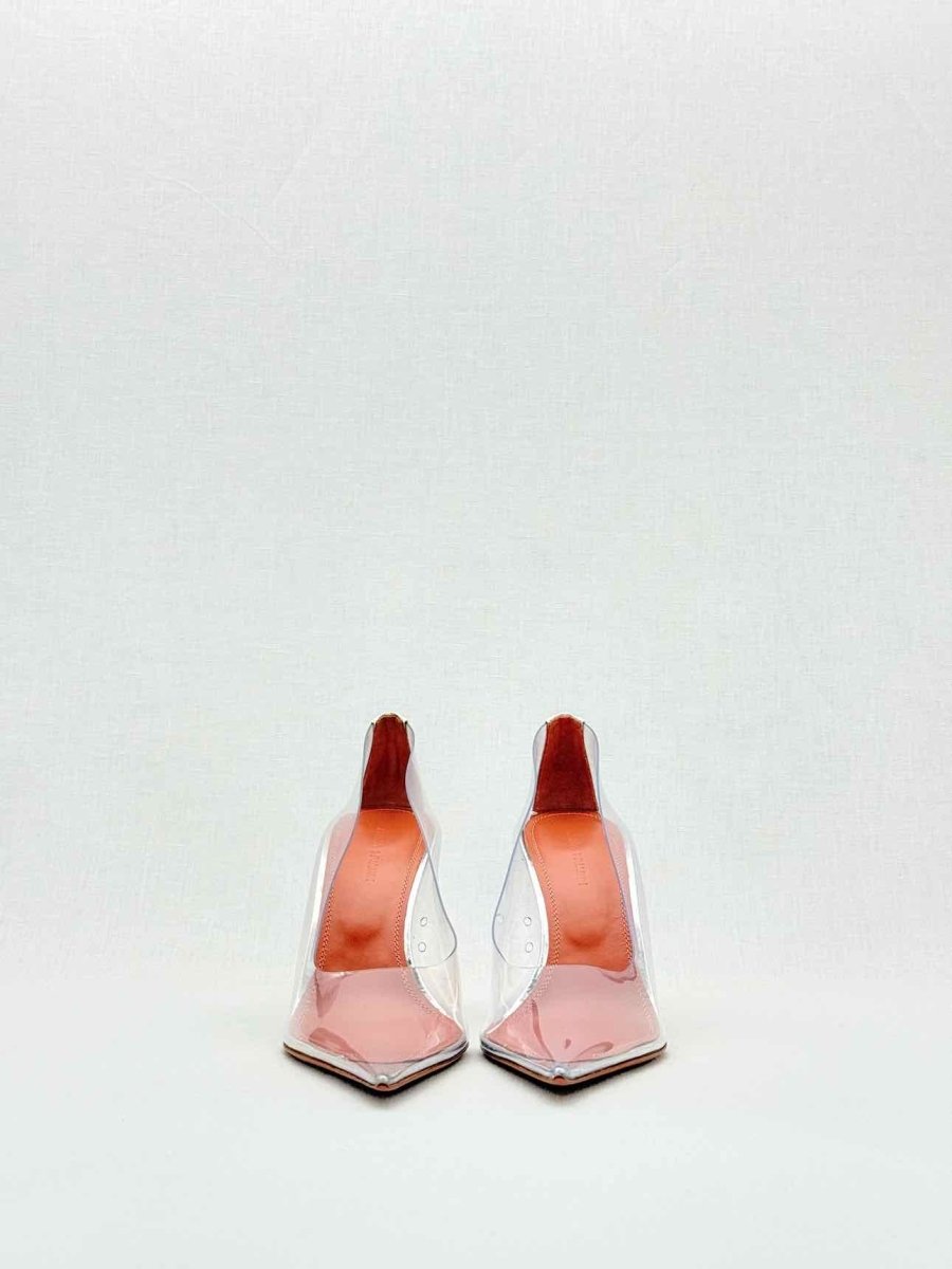 Pre - loved AMINA MUADDI Ane Glass Transparent Size EU 37 Wedges at Reems Closet