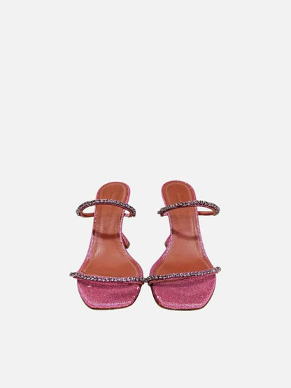 Pre - loved AMINA MUADDI Gilda Slipper Metallic Pink Mules 37.5 at Reems Closet