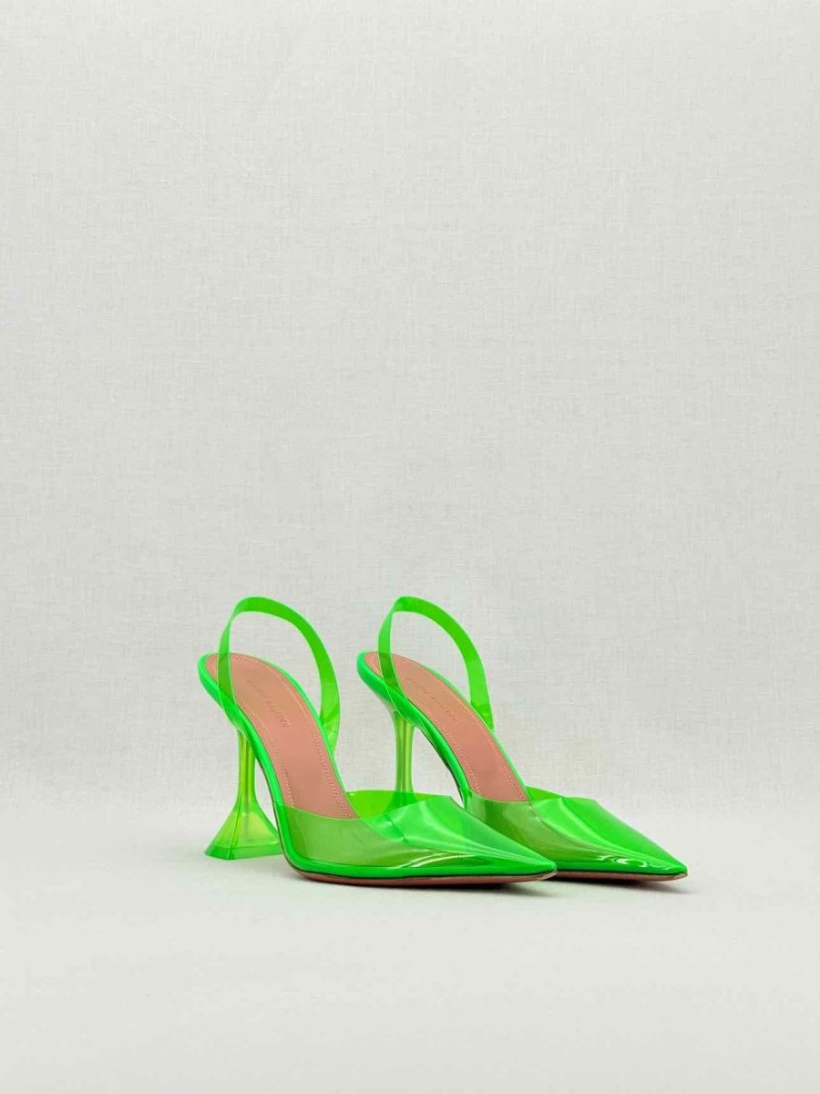 Pre - loved AMINA MUADDI Holli Glass Green Size EU 39 Slingbacks at Reems Closet