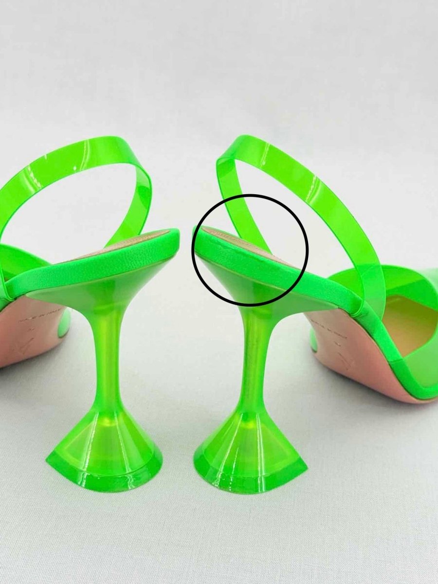 Pre - loved AMINA MUADDI Holli Glass Green Size EU 39 Slingbacks at Reems Closet