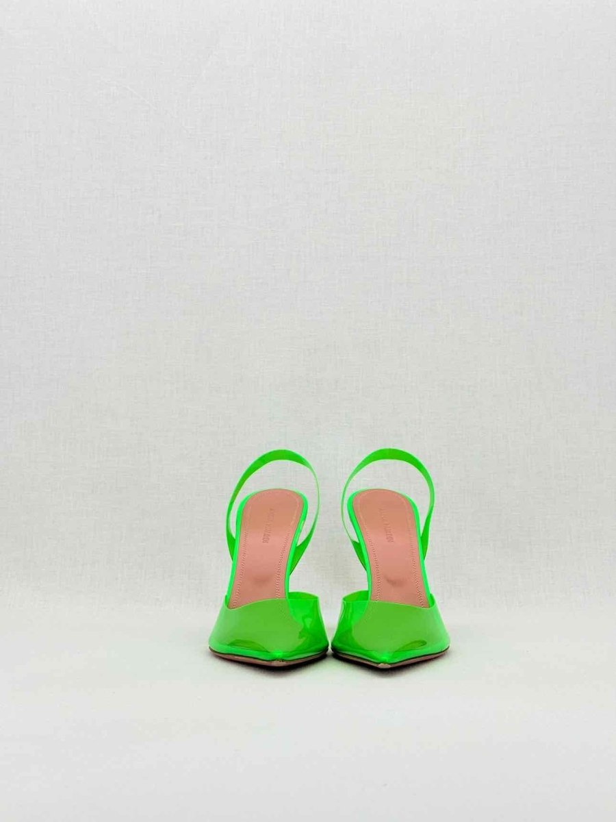 Pre - loved AMINA MUADDI Holli Glass Green Size EU 39 Slingbacks at Reems Closet