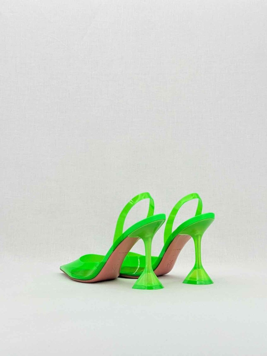 Pre - loved AMINA MUADDI Holli Glass Green Size EU 39 Slingbacks at Reems Closet