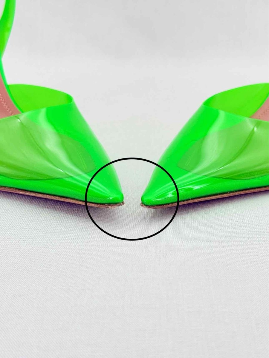 Pre - loved AMINA MUADDI Holli Glass Green Size EU 39 Slingbacks at Reems Closet