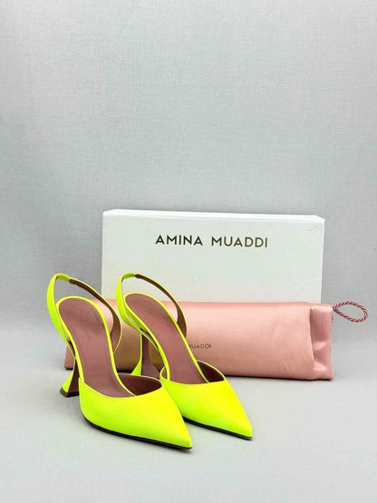 Pre - loved AMINA MUADDI Holli Neon Green Size EU 40 Pumps at Reems Closet