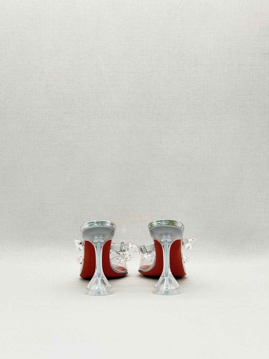 Pre-loved AMINA MUADDI Julia Silver Size EU 37 Mules at Reems Closet