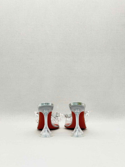 Pre-loved AMINA MUADDI Julia Silver Size EU 37 Mules at Reems Closet