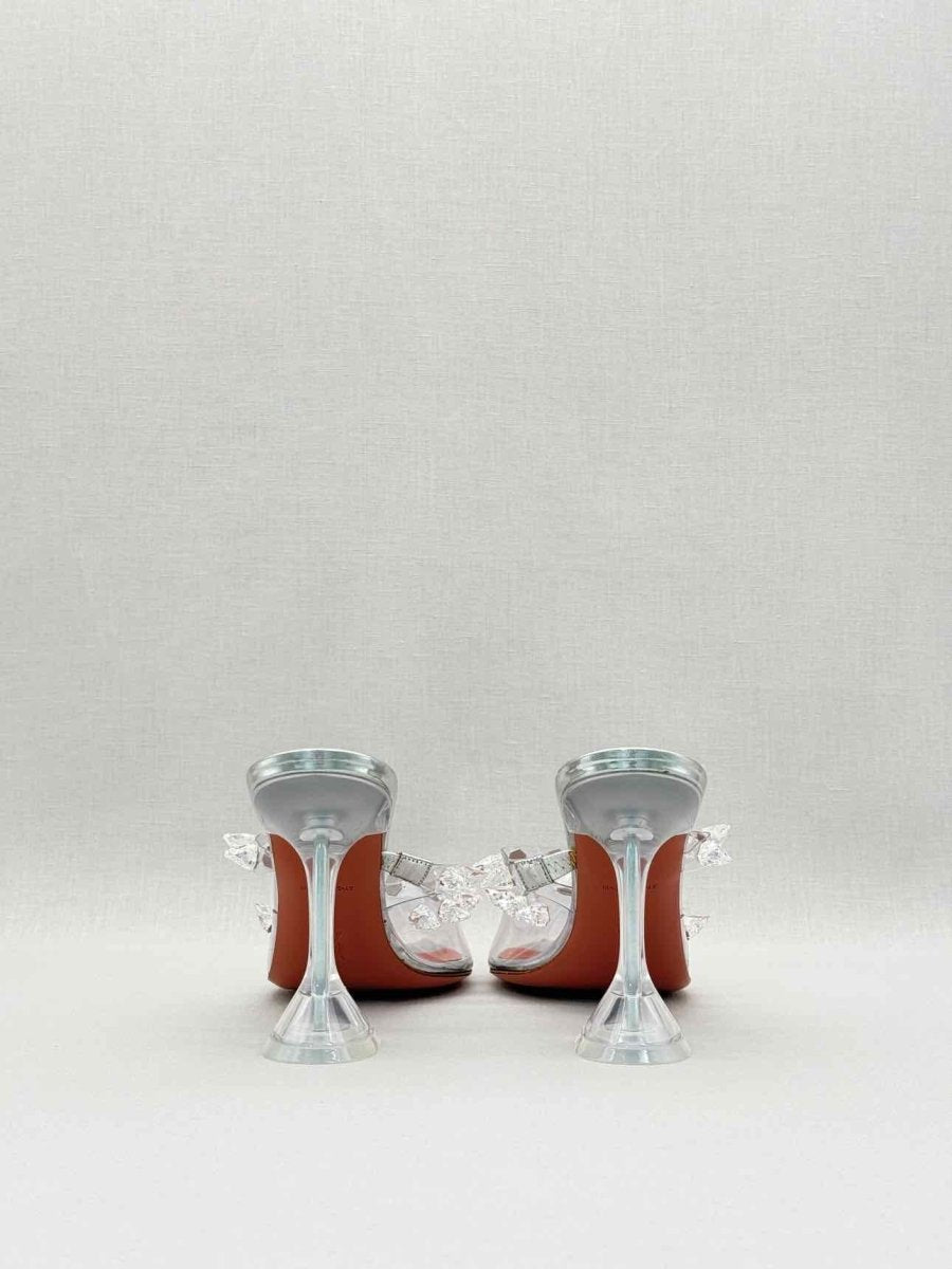 Pre-loved AMINA MUADDI Julia Silver Size EU 40 Mules at Reems Closet