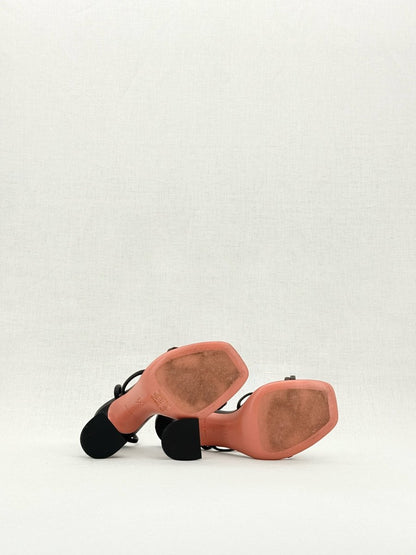 Pre - loved AMINA MUADDI Naima Black Size EU 36 Heeled Sandals at Reems Closet