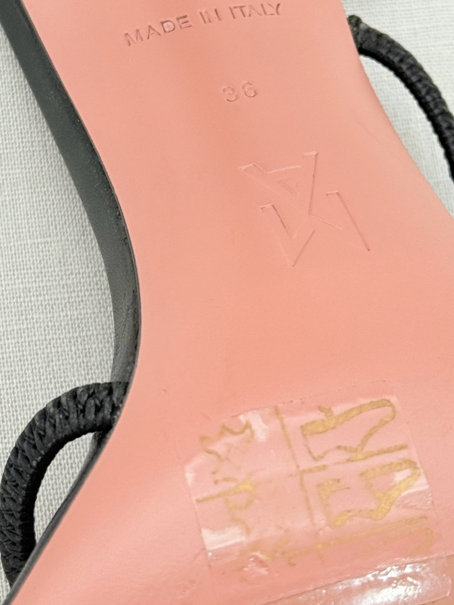 Pre - loved AMINA MUADDI Naima Black Size EU 36 Heeled Sandals at Reems Closet