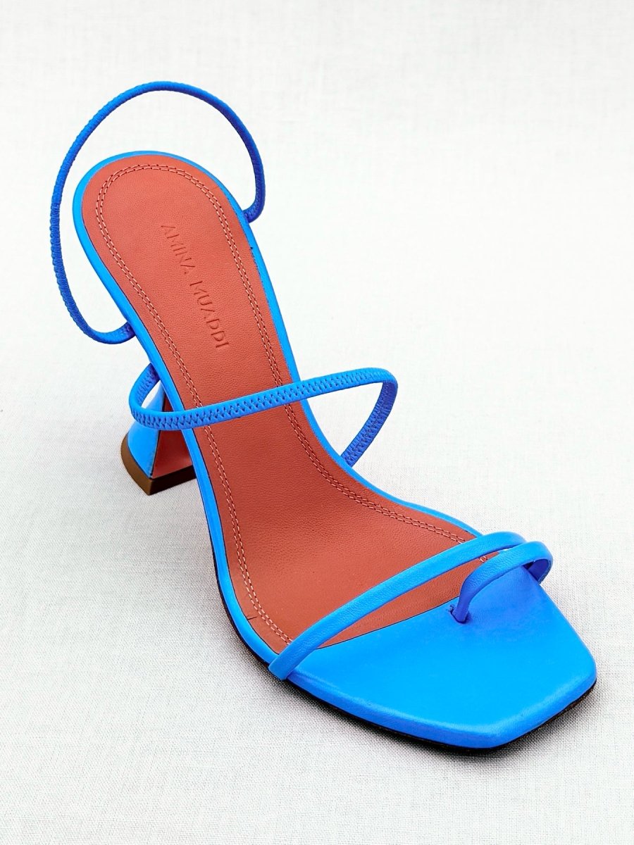 Pre - loved AMINA MUADDI Naima Blue Size EU 36.5 Heeled Sandals at Reems Closet