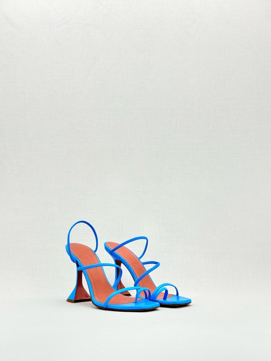 Pre - loved AMINA MUADDI Naima Blue Size EU 36.5 Heeled Sandals at Reems Closet