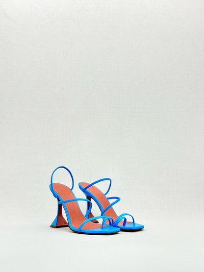 Pre - loved AMINA MUADDI Naima Blue Size EU 36.5 Heeled Sandals at Reems Closet