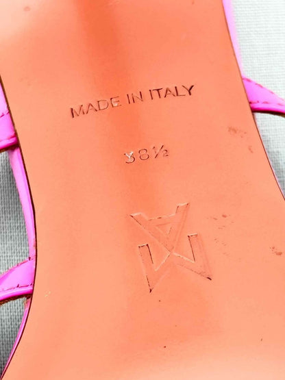 Pre - loved AMINA MUADDI Pink Strappy Size EU 38.5 Heeled Sandals at Reems Closet