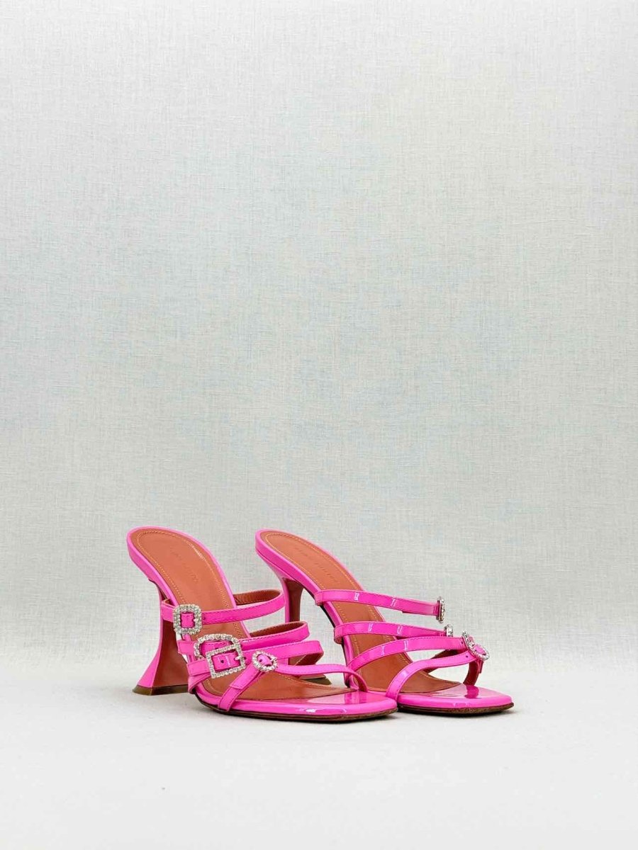 Pre - loved AMINA MUADDI Pink Strappy Size EU 38.5 Heeled Sandals at Reems Closet