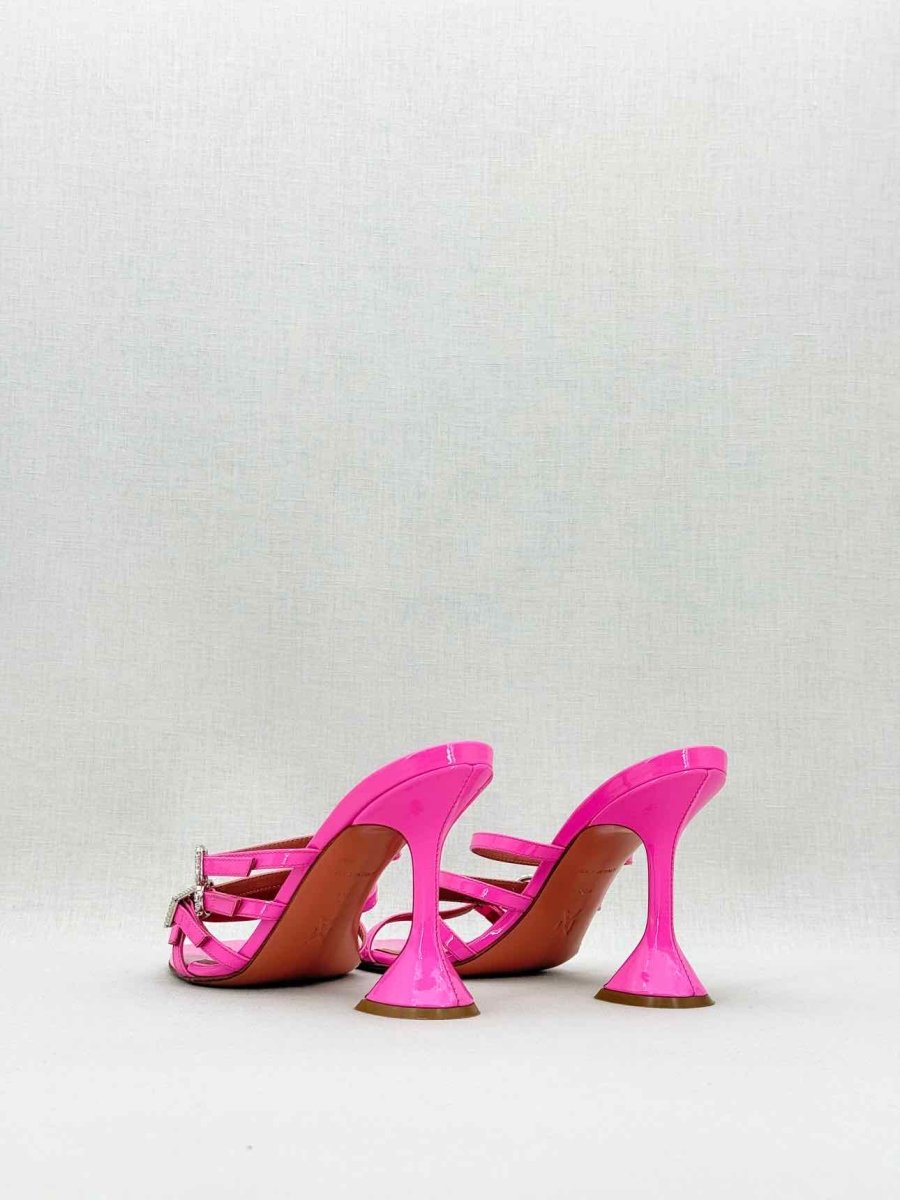 Pre - loved AMINA MUADDI Pink Strappy Size EU 38.5 Heeled Sandals at Reems Closet