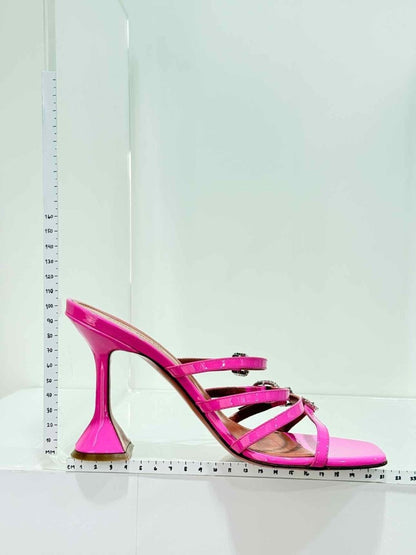 Pre - loved AMINA MUADDI Pink Strappy Size EU 38.5 Heeled Sandals at Reems Closet