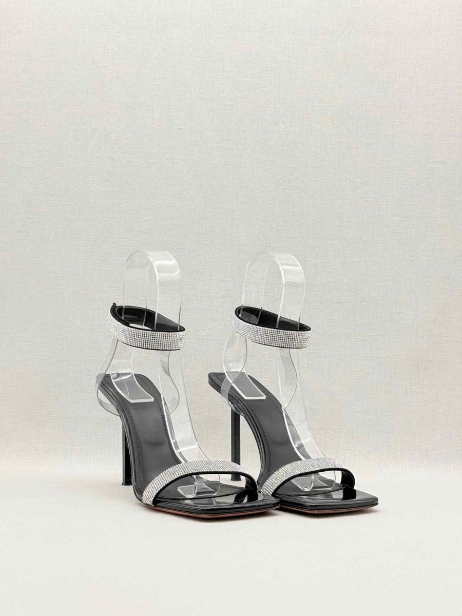 Pre - loved AMINA MUADDI Rih Black Size EU 39 Heeled Sandals at Reems Closet