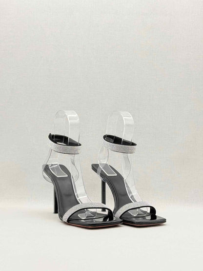 Pre - loved AMINA MUADDI Rih Black Size EU 39 Heeled Sandals at Reems Closet