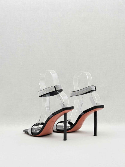 Pre - loved AMINA MUADDI Rih Black Size EU 39 Heeled Sandals at Reems Closet