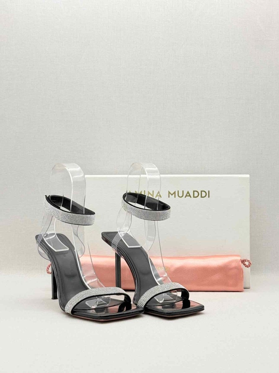 Pre - loved AMINA MUADDI Rih Black Size EU 39 Heeled Sandals at Reems Closet