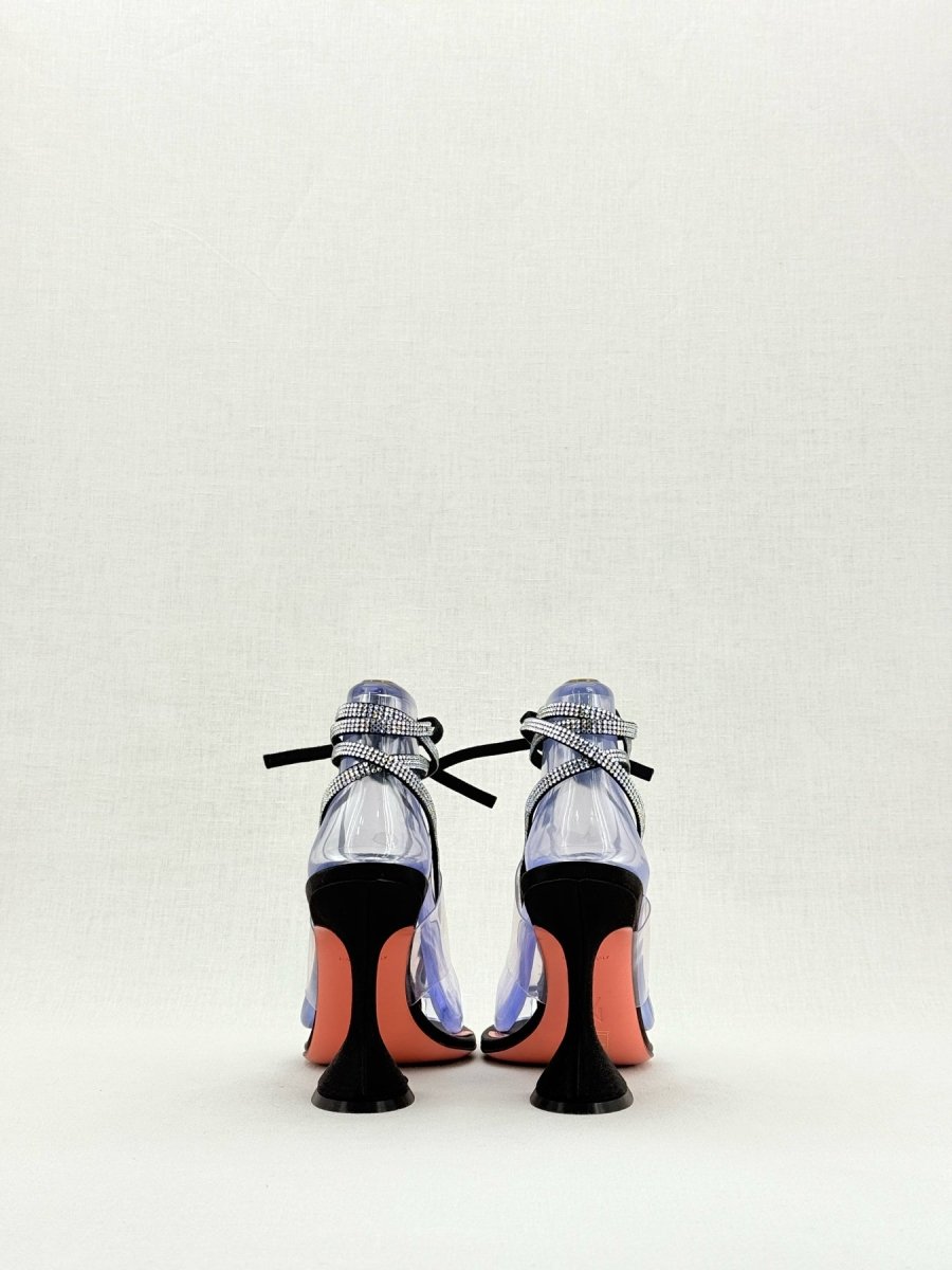 Pre - loved AMINA MUADDI Zula Black Size EU 36.5 Heeled Sandals at Reems Closet