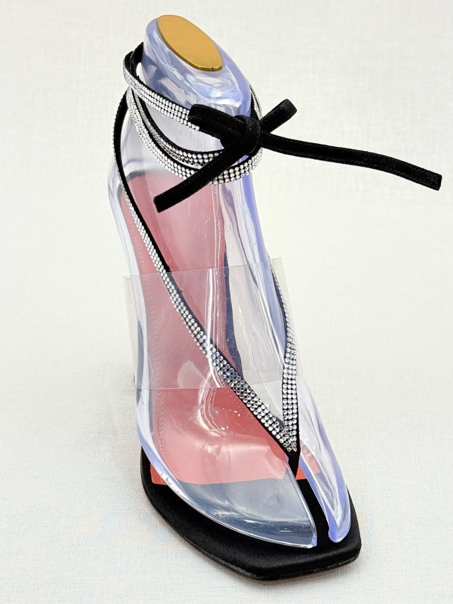 Pre - loved AMINA MUADDI Zula Black Size EU 36.5 Heeled Sandals at Reems Closet