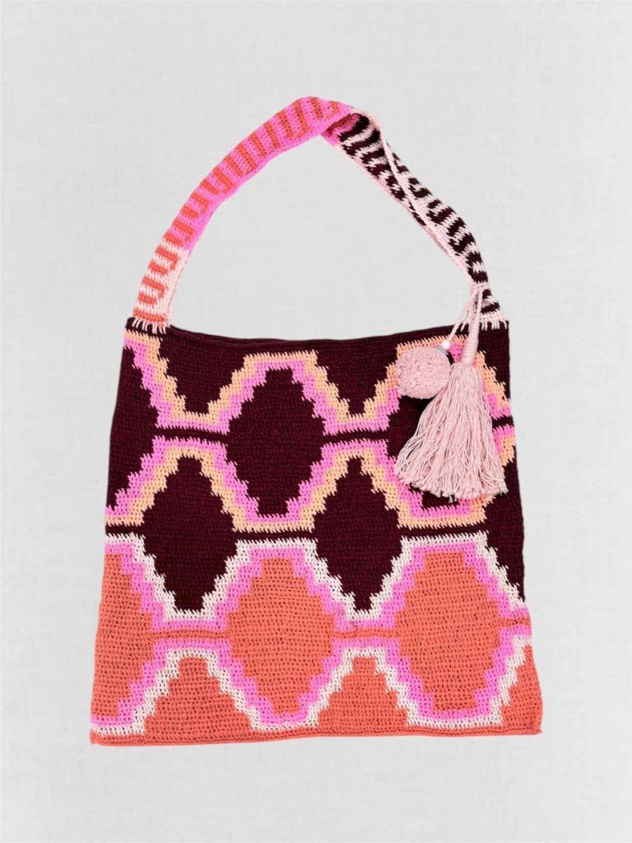 Pre-loved AMONG EQUALS Hibiscus Pink Multicolor Shoulder Bag at Reems Closet