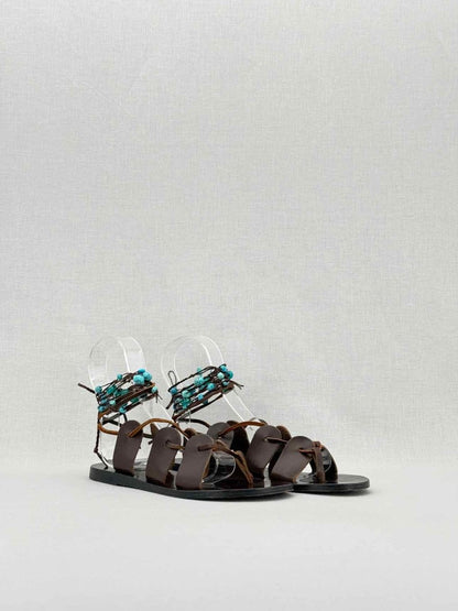 Pre - loved ANCIENT GREEK SANDALS Brown Size EU 36 Sandals at Reems Closet