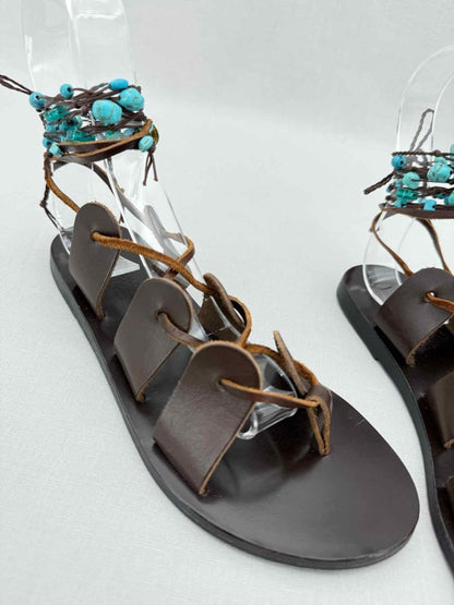 Pre - loved ANCIENT GREEK SANDALS Brown Size EU 36 Sandals at Reems Closet