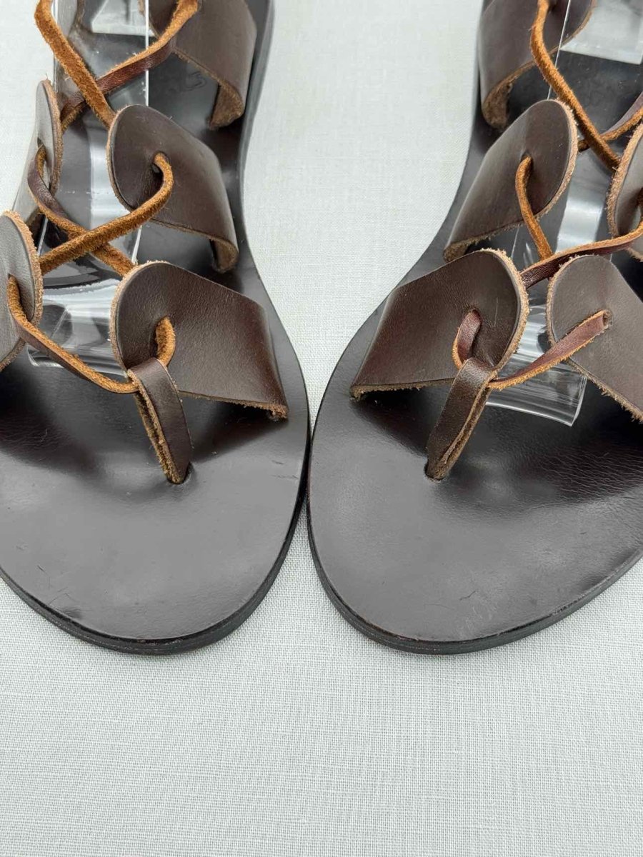 Pre - loved ANCIENT GREEK SANDALS Brown Size EU 36 Sandals at Reems Closet