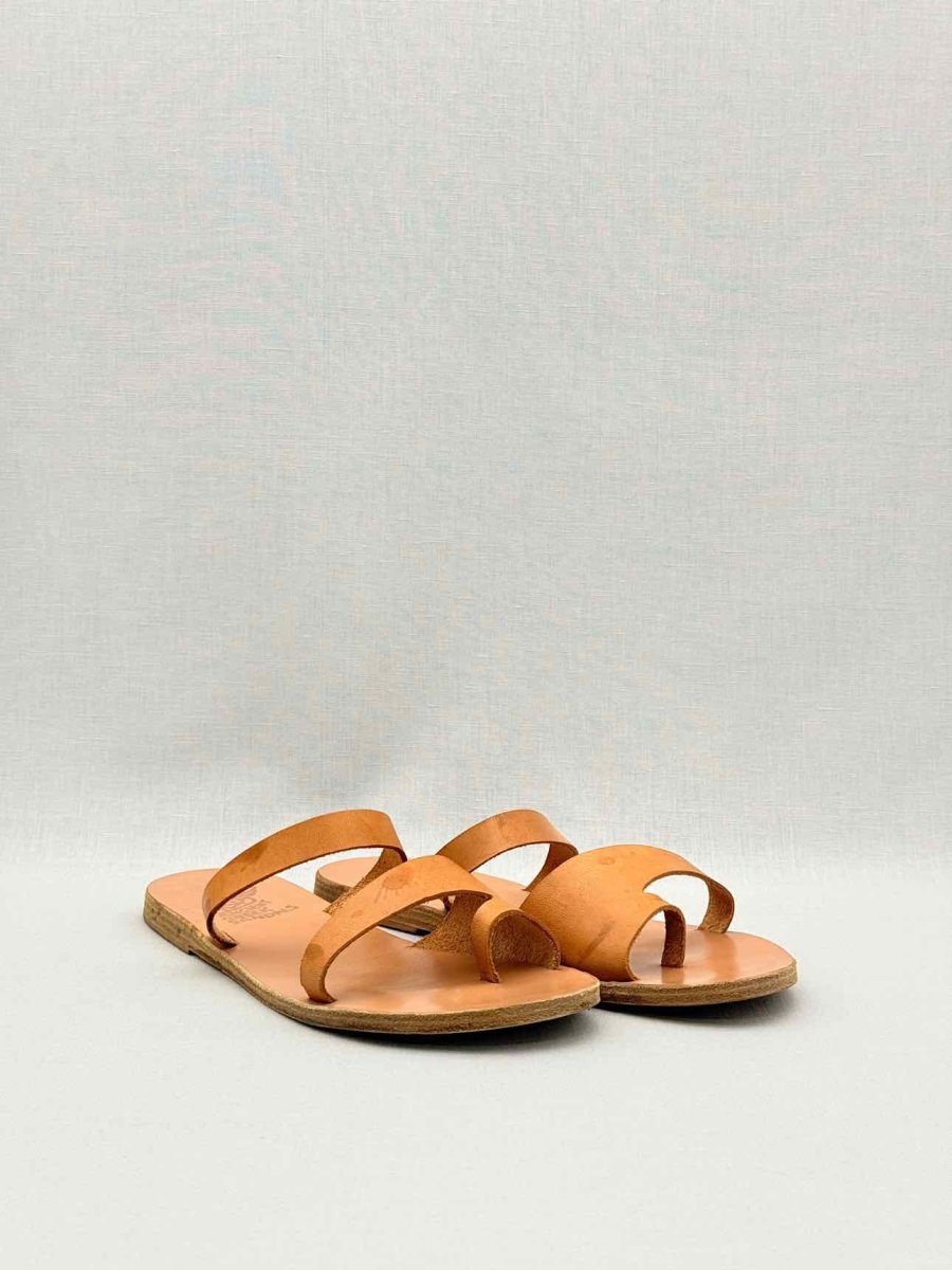 Pre-loved ANCIENT GREEK SANDALS Daphnae Tan Size EU 38 Sandals at Reems Closet