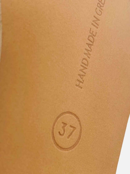 Pre - loved ANCIENT GREEK SANDALS Metallic Gold Size EU 37 Sandals at Reems Closet