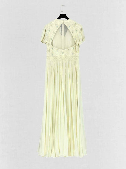 Pre - loved ANITA DONGRE Cream Multicolor Size Medium Long Dress at Reems Closet