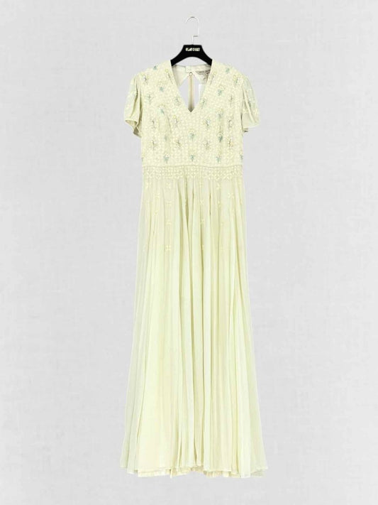 Pre - loved ANITA DONGRE Cream Multicolor Size Medium Long Dress at Reems Closet