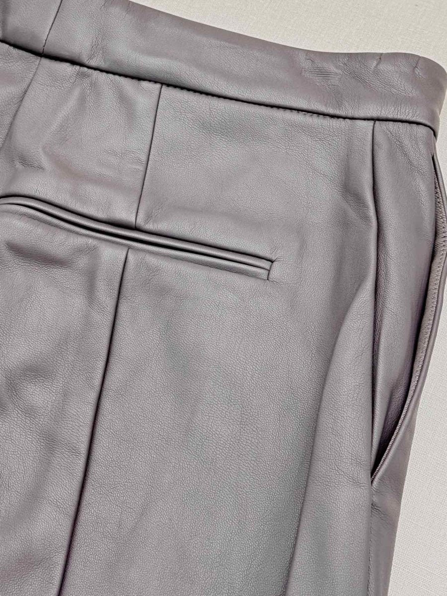Pre - loved ANN TAYLOR Faux Leather Dark Grey Size US 2 Pants at Reems Closet