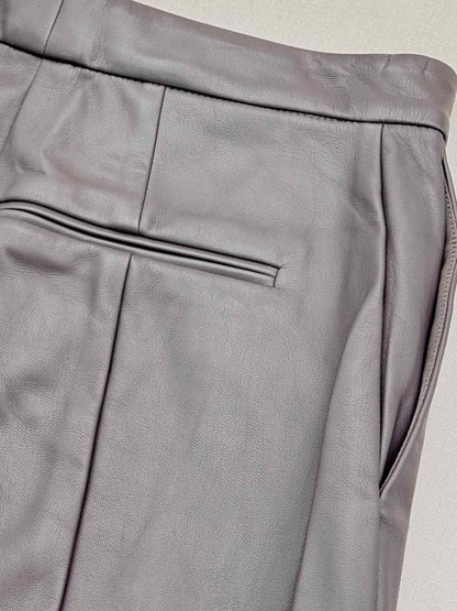 Pre - loved ANN TAYLOR Faux Leather Dark Grey Size US 2 Pants at Reems Closet
