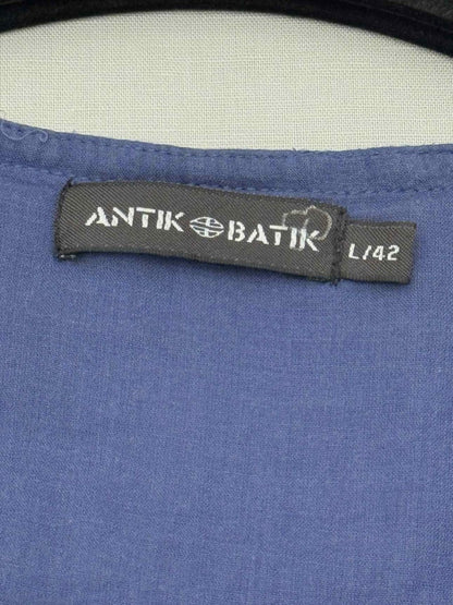 Pre - loved ANTIK BATIK Navy Size Large Knee Length Dress at Reems Closet