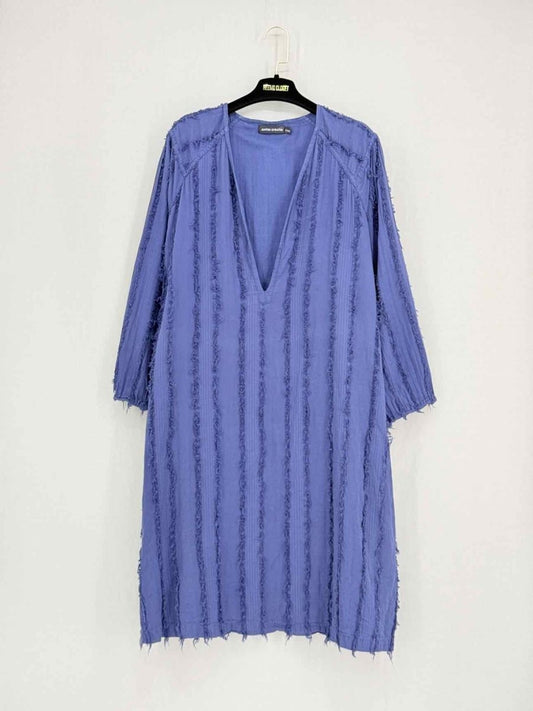 Pre - loved ANTIK BATIK Navy Size Large Knee Length Dress at Reems Closet