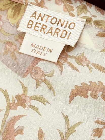 Pre-loved ANTONIO BERARDI Cream Multicolor Size US 6 Blouse at Reems Closet