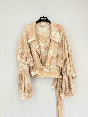 Pre-loved ANTONIO BERARDI Cream Multicolor Size US 6 Blouse at Reems Closet