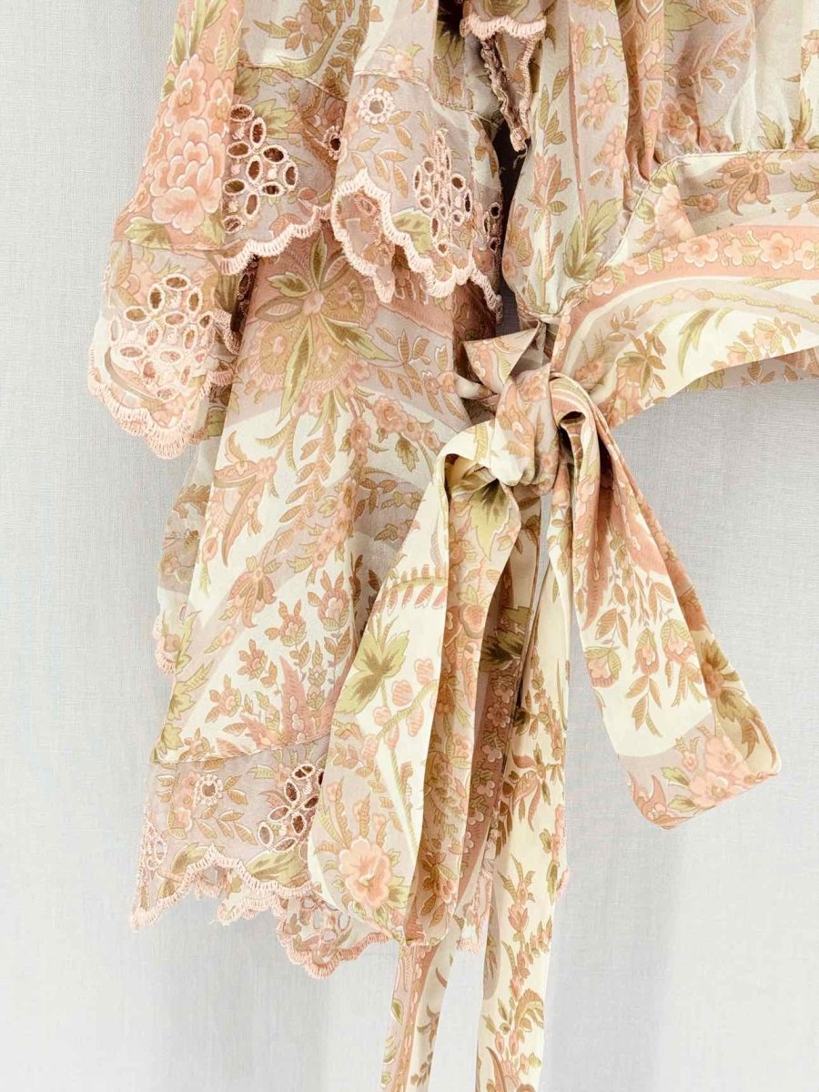 Pre-loved ANTONIO BERARDI Cream Multicolor Size US 6 Blouse at Reems Closet