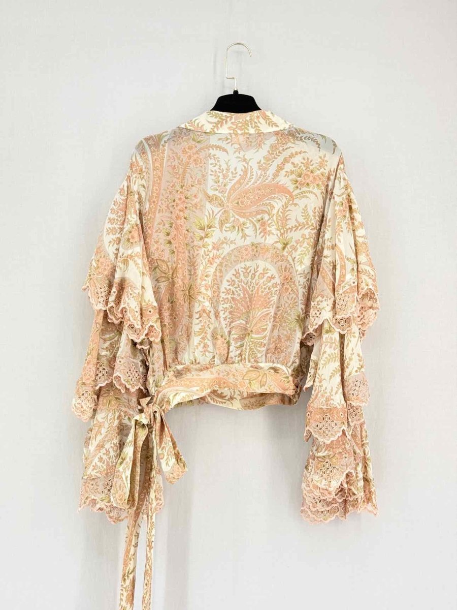 Pre-loved ANTONIO BERARDI Cream Multicolor Size US 6 Blouse at Reems Closet